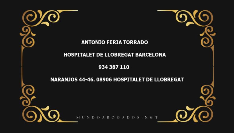 abogado Antonio Feria Torrado en la localidad de Hospitalet de Llobregat