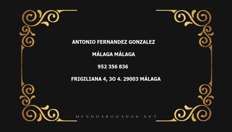 abogado Antonio Fernandez Gonzalez en la localidad de Málaga