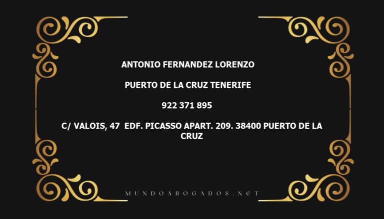 abogado Antonio Fernandez Lorenzo en la localidad de Puerto de la Cruz