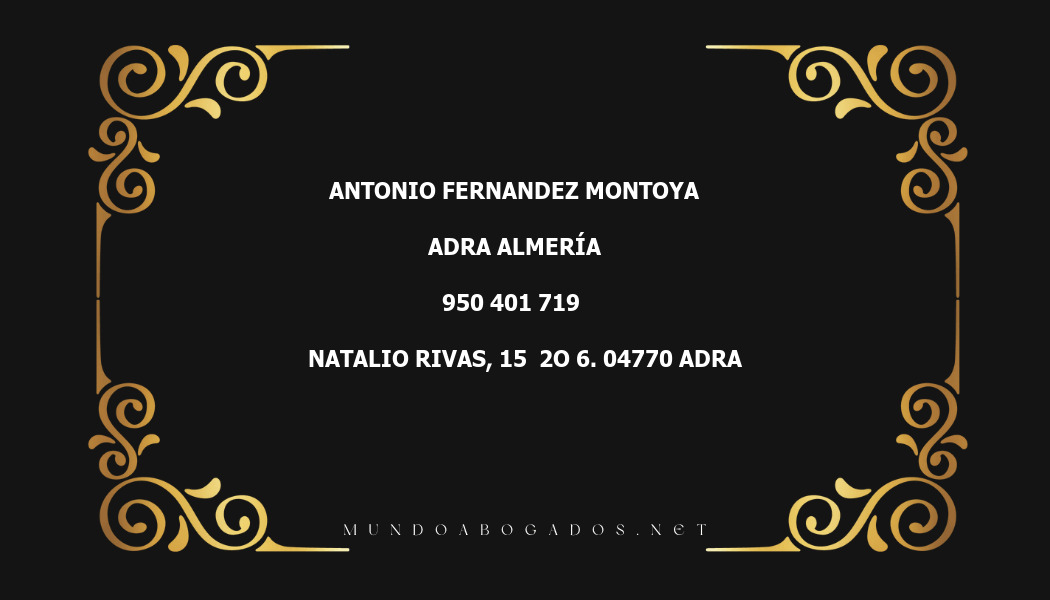 abogado Antonio Fernandez Montoya en la localidad de Adra