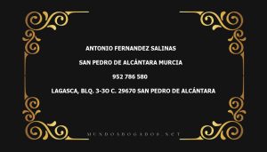 abogado Antonio Fernandez Salinas en la localidad de San Pedro de Alcántara