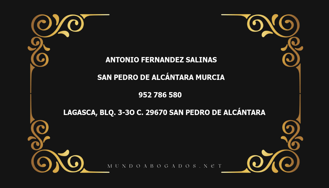 abogado Antonio Fernandez Salinas en la localidad de San Pedro de Alcántara