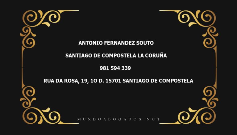 abogado Antonio Fernandez Souto en la localidad de Santiago de Compostela