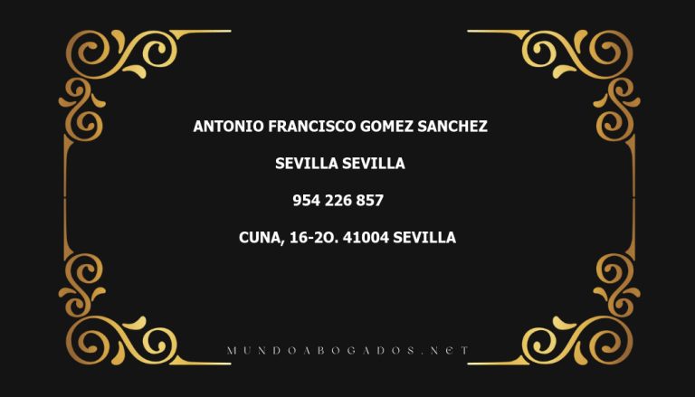 abogado Antonio Francisco Gomez Sanchez en la localidad de Sevilla