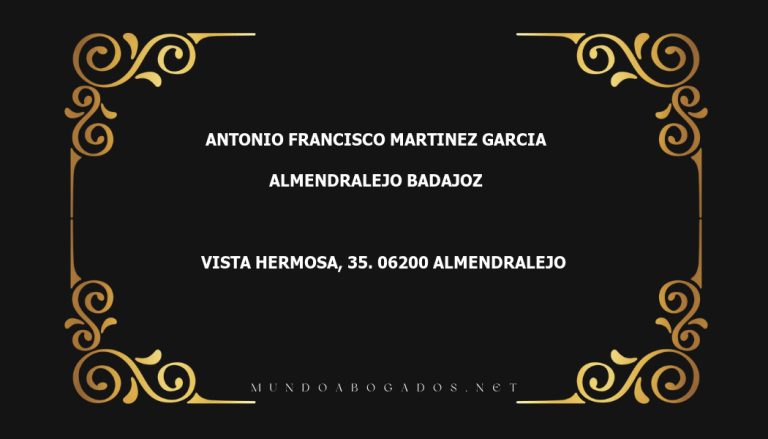 abogado Antonio Francisco Martinez Garcia en la localidad de Almendralejo