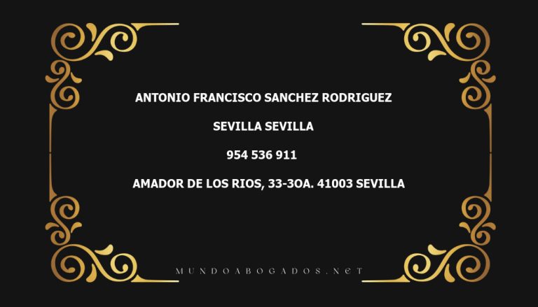 abogado Antonio Francisco Sanchez Rodriguez en la localidad de Sevilla