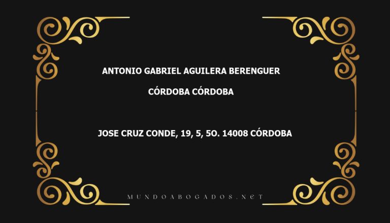 abogado Antonio Gabriel Aguilera Berenguer en la localidad de Córdoba