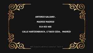 abogado Antonio Galiano . en la localidad de Madrid