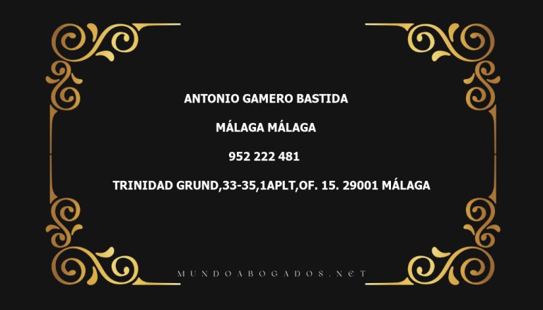 abogado Antonio Gamero Bastida en la localidad de Málaga