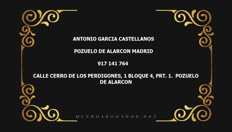 abogado Antonio Garcia Castellanos en la localidad de Pozuelo de Alarcon