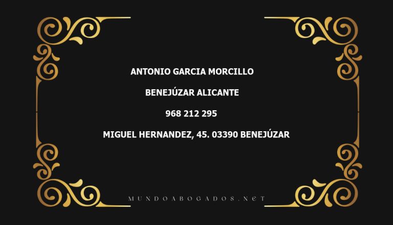 abogado Antonio Garcia Morcillo en la localidad de Benejúzar