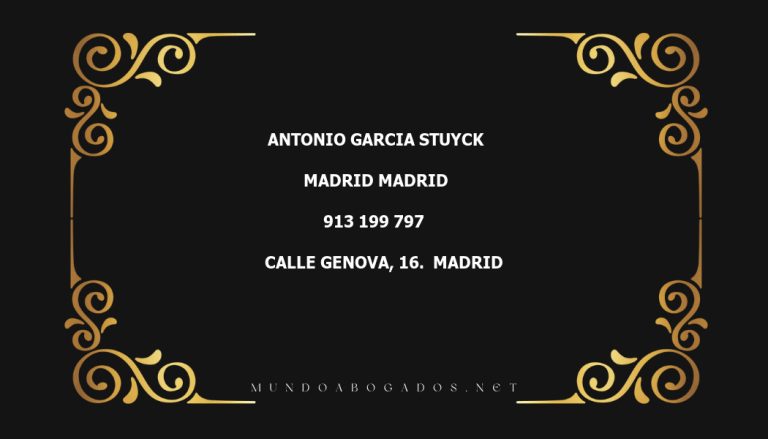 abogado Antonio Garcia Stuyck en la localidad de Madrid