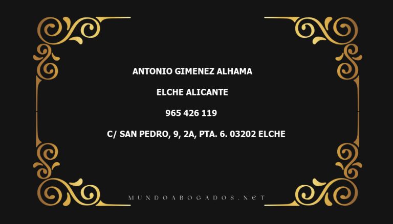 abogado Antonio Gimenez Alhama en la localidad de Elche