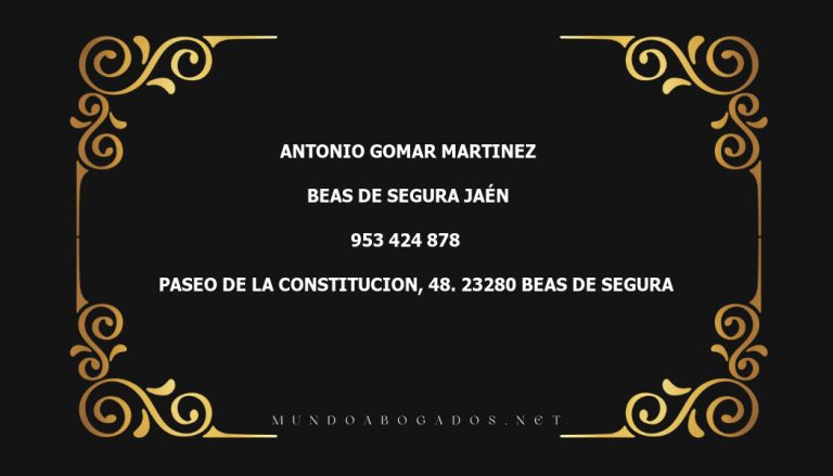 abogado Antonio Gomar Martinez en la localidad de Beas de Segura