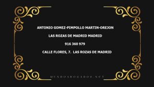 abogado Antonio Gomez-Pimpollo Martin-Orejon en la localidad de Las Rozas de Madrid