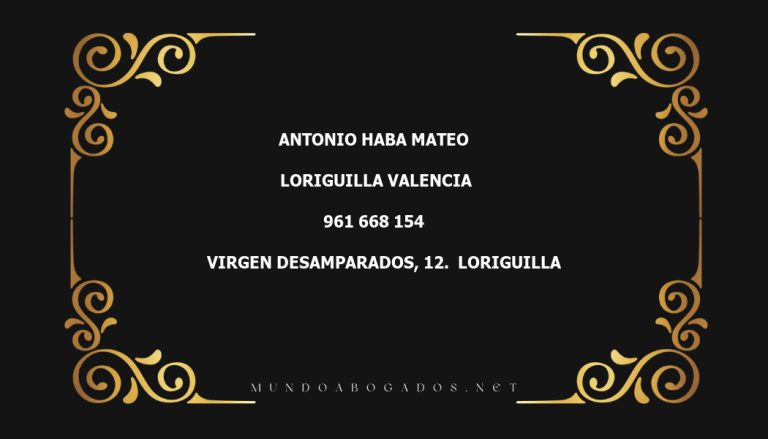 abogado Antonio Haba Mateo en la localidad de Loriguilla