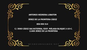 abogado Antonio Hedrera Lobaton en la localidad de Jerez de la Frontera