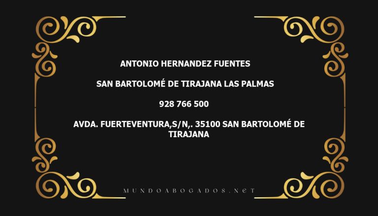 abogado Antonio Hernandez Fuentes en la localidad de San Bartolomé de Tirajana