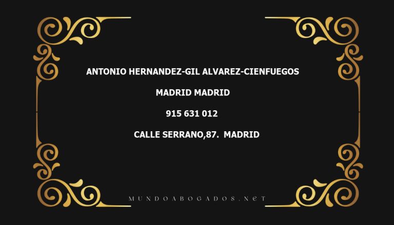 abogado Antonio Hernandez-Gil Alvarez-Cienfuegos en la localidad de Madrid