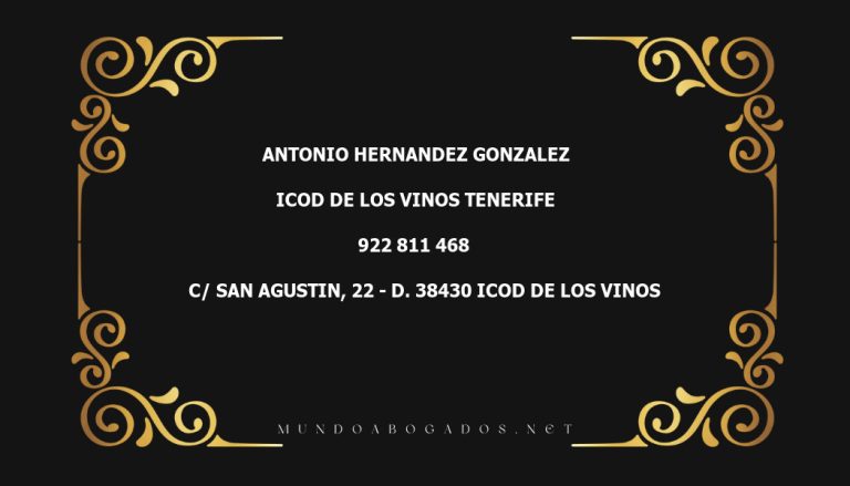 abogado Antonio Hernandez Gonzalez en la localidad de ICOD DE LOS VINOS