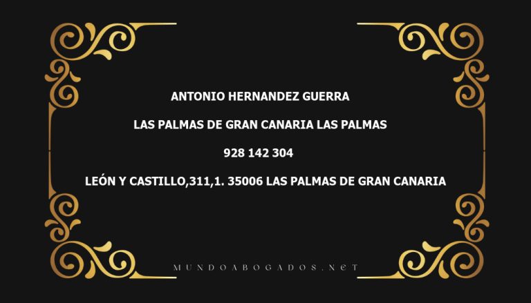 abogado Antonio Hernandez Guerra en la localidad de Las Palmas de Gran Canaria