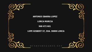 abogado Antonio Ibarra Lopez en la localidad de Lorca