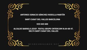 abogado Antonio Ignacio Sánchez-Rodilla Martín en la localidad de Sant Cugat del Valles