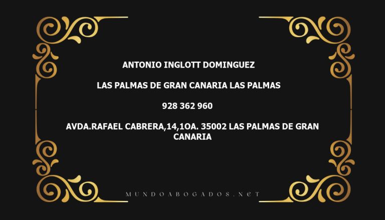 abogado Antonio Inglott Dominguez en la localidad de Las Palmas de Gran Canaria