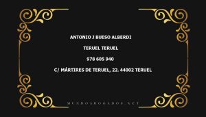 abogado Antonio J Bueso Alberdi en la localidad de Teruel