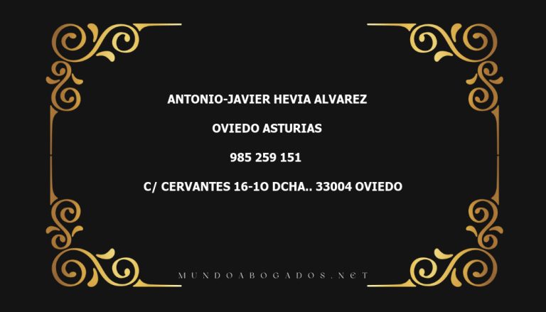 abogado Antonio-Javier Hevia Alvarez en la localidad de Oviedo