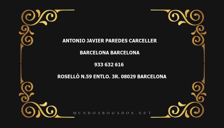 abogado Antonio Javier Paredes Carceller en la localidad de Barcelona