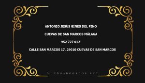 abogado Antonio Jesus Gines Del Pino en la localidad de Cuevas de San Marcos