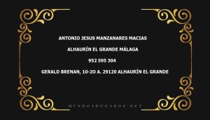 abogado Antonio Jesus Manzanares Macias en la localidad de Alhaurín el Grande