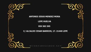 abogado Antonio Jesus Mendez Mora en la localidad de Lepe