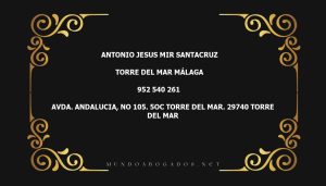 abogado Antonio Jesus Mir Santacruz en la localidad de Torre del Mar