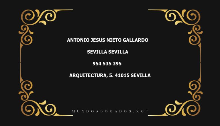 abogado Antonio Jesus Nieto Gallardo en la localidad de Sevilla