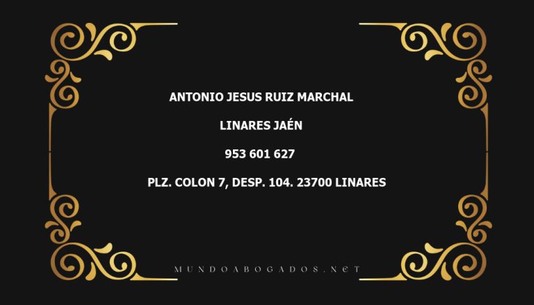 abogado Antonio Jesus Ruiz Marchal en la localidad de Linares