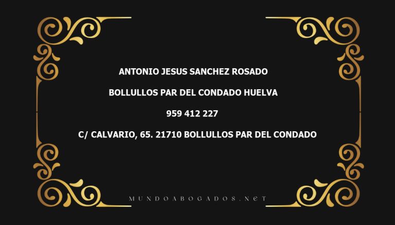 abogado Antonio Jesus Sanchez Rosado en la localidad de Bollullos Par del Condado