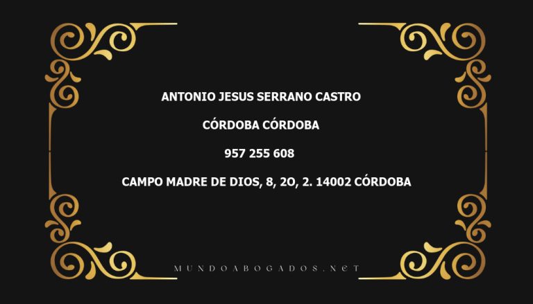 abogado Antonio Jesus Serrano Castro en la localidad de Córdoba