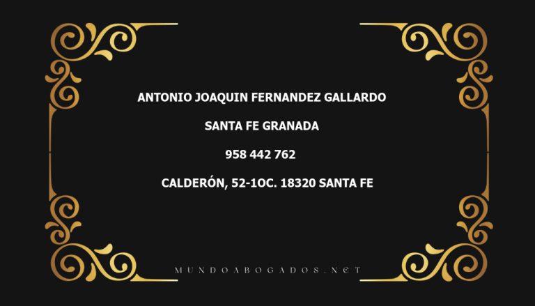 abogado Antonio Joaquin Fernandez Gallardo en la localidad de Santa Fe