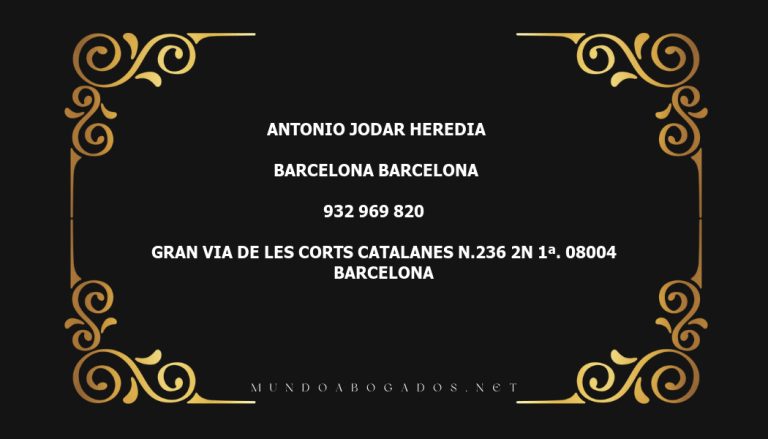 abogado Antonio Jodar Heredia en la localidad de Barcelona