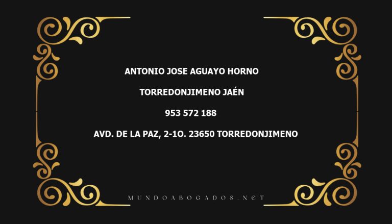 abogado Antonio Jose Aguayo Horno en la localidad de Torredonjimeno