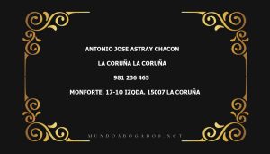 abogado Antonio Jose Astray Chacon en la localidad de La Coruña