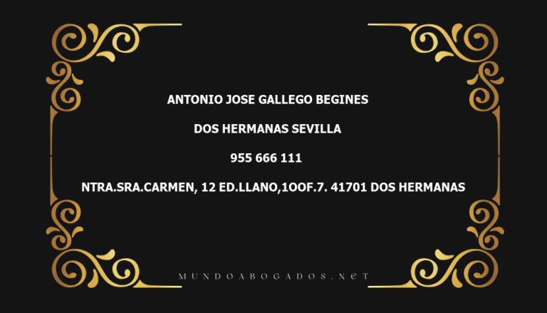 abogado Antonio Jose Gallego Begines en la localidad de Dos Hermanas