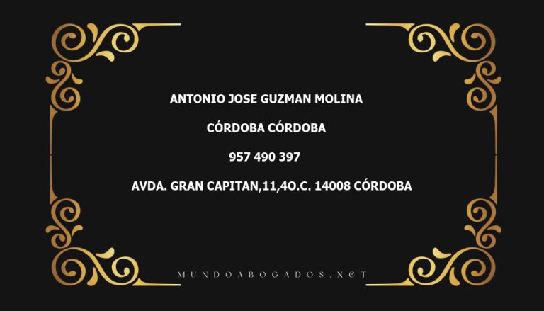 abogado Antonio Jose Guzman Molina en la localidad de Córdoba