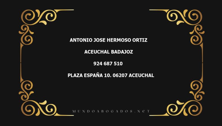 abogado Antonio Jose Hermoso Ortiz en la localidad de Aceuchal