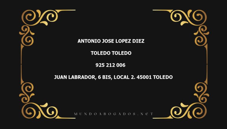 abogado Antonio Jose Lopez Diez en la localidad de Toledo