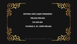 abogado Antonio Jose Luque Fernandez en la localidad de Málaga