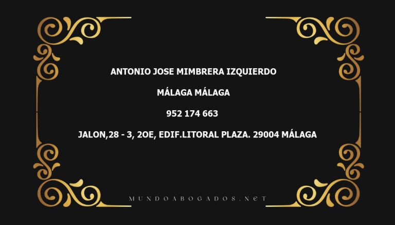 abogado Antonio Jose Mimbrera Izquierdo en la localidad de Málaga