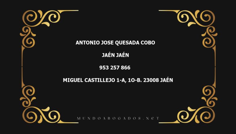 abogado Antonio Jose Quesada Cobo en la localidad de Jaén